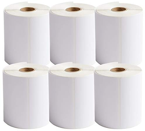 MFLABEL 6 Rolls 4” X 6”(101mm x152mm) Direct Thermal Label 250 Labels/Roll | Permanent Adhesive, White Mailing Postage Shipping Labels for Thermal Printer