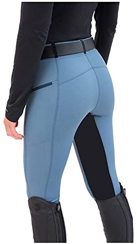 Reitleggings para mujer y niña con bolsillo para móvil, Jodhpurhose elástica, pantalones de competición, con rodilleras, Reithose para escuela de equitación, para hípica, ciclismo, pantalones de