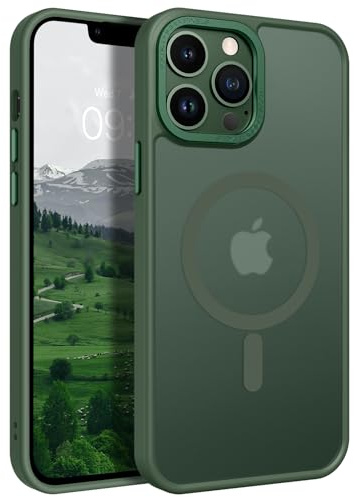 GaoBao für iPhone 13 Pro Hülle, Handyhülle [Kompatibel Mit MagSafe] Durchscheinende Matte Magnetische Stoßfeste Anti-Fingerabdruck Schutzhülle für 6.1 Case, Grün