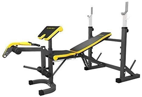 Hantelbank, Trainingsgeräte, Gymnastikbank, Trainingsbank, multifunktionaler Hantelständer für Kniebeugen, verstellbare Hantelbank, Krafttrainingsbank, 600 Pfund maximale Belastung für Heimfitness, Fi