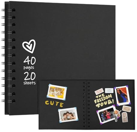 Scrapbooking-Alben – Bilder-Scrapbook für Fotos – 17,8 x 17,8 cm Album für Familienhochzeit, 40 Seiten Scrapbook Bilder, Hardcover Kraftpapier Fotoalben