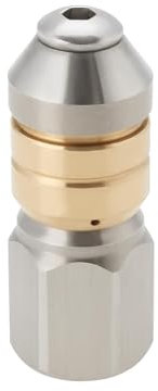 EMSea 1 Pièce Buse de Nettoyage de Tuyau Rotatif de 1/8 Pouces en Acier Inoxydable Jet d'eau pour Tuyau d'égout à Haute Pression Argent