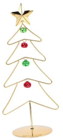 ULDIGI Albero Di Natale Ferro Con Campane Supporto Decorativo Da Tavolo Per Esposizione Di Ornamenti e Foto Struttura Robusta e Facile Da Montare Per Decorazioni Festive
