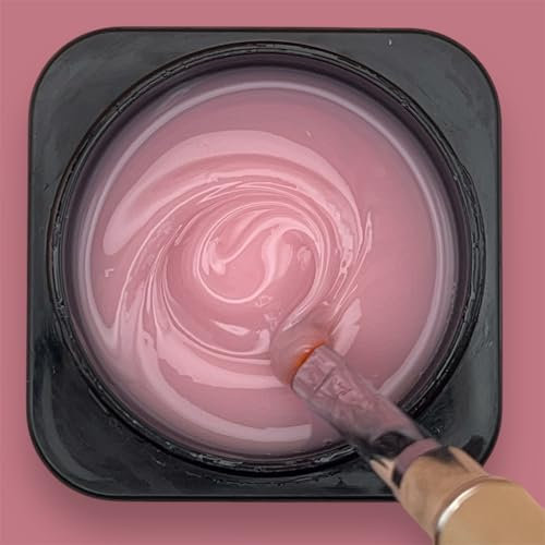 Gel de Construction Milky ROSE pour Ongles, Texture Auto-Nivelante, Résistant et Durable (Rose, Moyen)