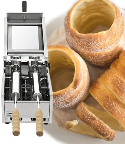 Macchina Coni Gelato Commerciale,Forno per Torte Professionale Con Caminetto,Tostapane Elettrico Da 1600w Con 2 Tamburi Cottura,Adatto Ristoranti,Case,Cucine,Snack Bar,110V