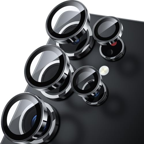 WSKEN for Samsung Galaxy S25 Ultra Camera Lens Protector - [Keep Original Shooting] Shatterproof Ultra HD 9H Tempered Glass Camera Screen Protector Metal Ring Cover Film 5G Accessories Titanium