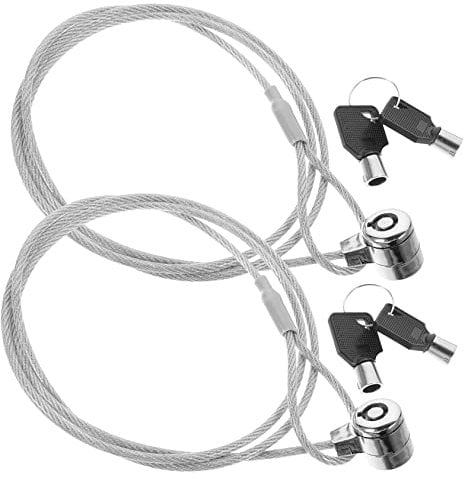 FELTECHELECTR 2sets Laptop Locking Cable Security Cable Lock for Notebook and Monitor Keyed Theft for Use