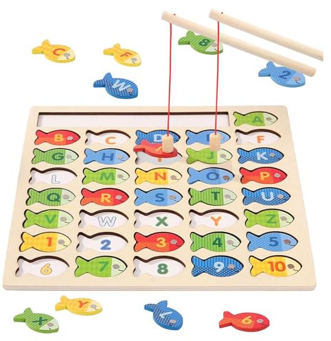 Magnetische Buchstaben Zahlen Angeln Spiel, Holz ABC Spiel, Ab 2 3 4 Jahre Magnetbuchstaben Montessori Pädagogisches Spielzeug, Angeln Geschenk Für Mädchen Und Jungen Lern Buchstaben und Zahlen