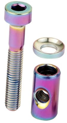 GAROZATION Titanium Alloy Seat Post Bolt M5 Bike Seatpost Washer Nut Multi-color Bike Repairing Part Fixing