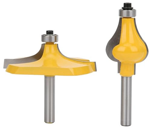 2pcs 8mm Shank Armrest Handrail Router Bit Set with Bearing Woodworking Milling Cutter for Carpenter Tool with Heat Coating