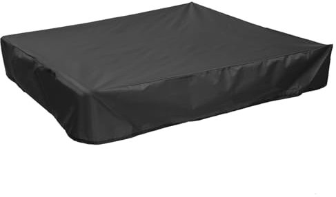 Quadratische Sandkasten- und Poolabdeckung, Oxford-Stoff, Schutz, wasserdicht, schwarz, staubdicht, sichere Passform (180 x 180 cm)