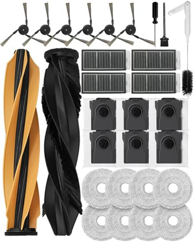 iRobacc Lot de 29 accessoires pour robot aspirateur Dreame X50 Ultra Complete/L50 Pro Ultra/L50 Ultra/X50 Master/L40s Pro Ultra/Mova V50 Ultra Complete, brosses principales, brosses latérales, sacs à