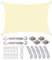 Rantizon Toldo Vela de Sombra Rectangular 3x4m, Toldo Vela Impermeable Exterior con Kits de Montaje, Protección Rayos UV y HDPE Transpirable, para Exteriores, Jardines, Patios, Marfil Claro
