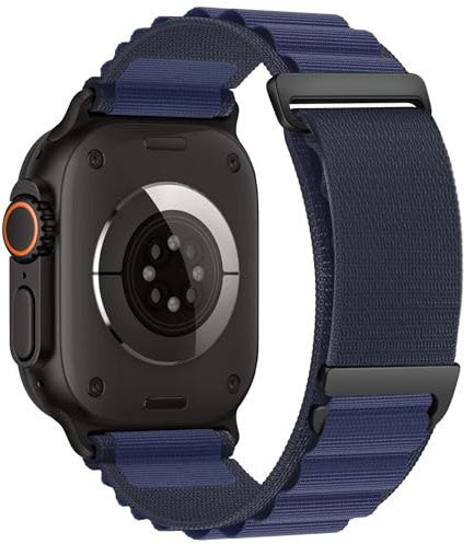 Bracelet Alpine Loop Compatible avec Apple Watch Ultra 49mm 46mm 45mm 44mm 42mm 41mm 40mm 38mm, Bracelet de remplacement Compatible avec iWatch (Bleu Marine, 42mm/44mm/45mm/46mm/49mm)