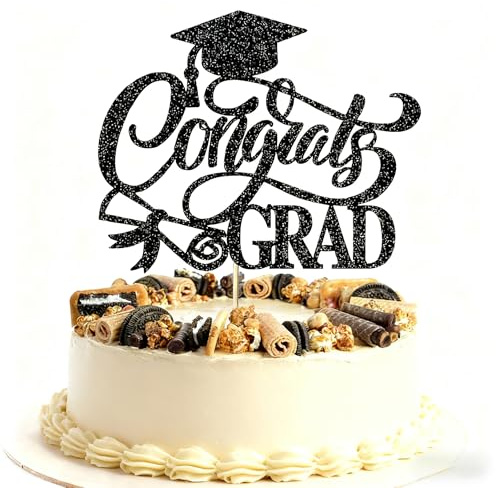 KSHGTB 1Pc Congratulations 2026 Graduation Cake Topper, Congrats Grad Cake Decor - 2026 High School/College/Senior Graduation Party Decorations Supplies