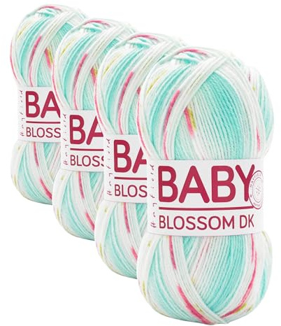 Sirdar Hayfield Baby Blossom DK, Blooming Blue (358), 100g, F253-0358 (Pack of 4)
