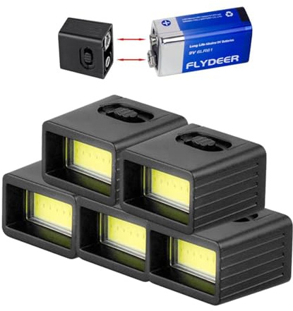 9 Volt LED Portable Flashlight, High Beam and Low Beam Function, High Lumens Compact Portable Emergency Light, Led Key Light Design (5PCS)