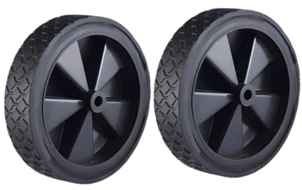 KiBcsLic 2 Stück Ersatzräder für Bollerwagen, robuste Camping-Rasenmäher-Zubehörteile, Garten- und Hofanhänger, Faltbare Bollerwagenräder für den Außenbereich, 5in Rubber 0.6cm