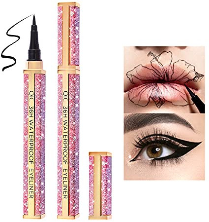 ONLYOILY Eyeliner Wasserfest Schwarz Liquid Eyeliner Präzisionsminiatur Schnell trocknend Langlebig Eyeliner 02