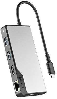 ALOGIC USB-C Fusion Max Hub, 6-in-1 Type C Adapter, 4K HDMI, VGA, USB A 3.1 with 100W Power Delivery, USB A 3.1, Gigabit Ethernet, Compatible with MacBook Pro/Air and iPad Pro/Air, Space Grey