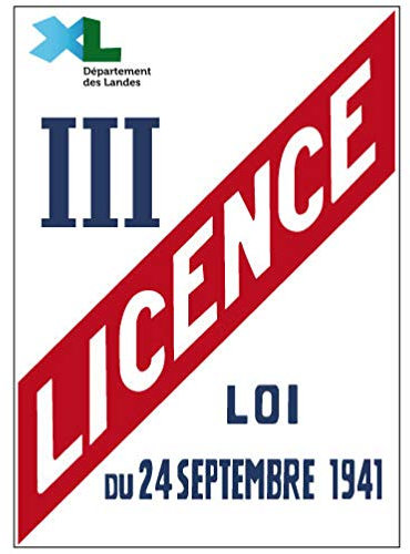Panneau Licence III - Personnalisable avec Le Logo de Votre Département - Landes - 150 x 200 mm - PVC 1,5 mm - Protection Anti-UV