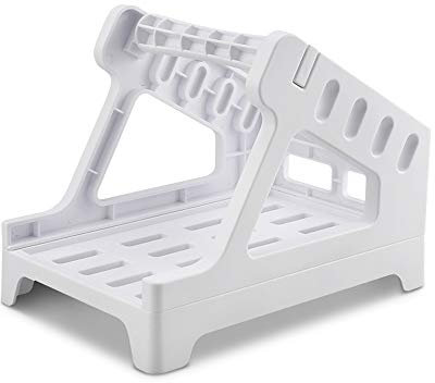 Label Holder for Thermal Label Roll and Fanfold Labels, Label Dispenser for 6x4 Labels, Thermal Label Printer Accessory, Sleek White Design, 100mm 4x6 External Universal Desktop BEEPRT