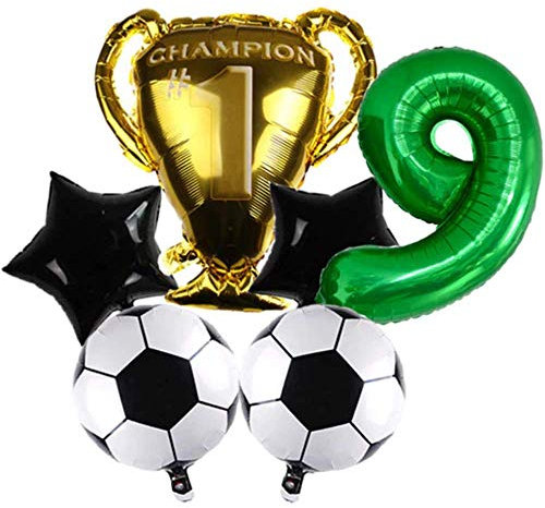 DIWULI Fussball Geburtstag 9 Jahre - Fussball Luftballons