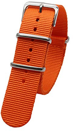 Sport-Uhrenarmband 18mm 20mm 22mm 24mm NATO Nylonband für Männer/Frauen-Uhr-Ersatzband, Orange, 24mm