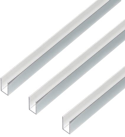 Alberts 499341 - Profilo a U, in alluminio, cromato, 1000 x 10 x 15 mm, set da 3 pezzi