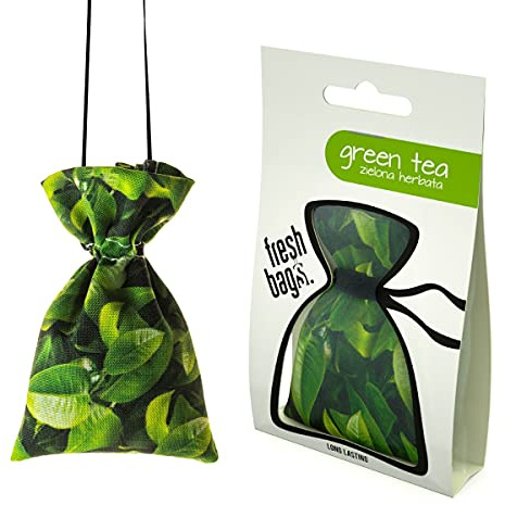 Fresh Bags Lufterfrischer für Auto, Haus, Büro, als Raumdurft, im Kleiderschrank, belebend und innovativen Design (REAL green tea)
