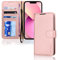 TECHGEAR iPhone 13 Leather Wallet Case, Flip Protective Case Cover with Wallet Card Holder, Stand and Wrist Strap - Pink PU Leather with Magnetic Closure for iPhone 13 6.1