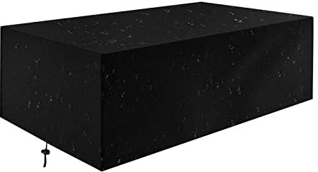 YIYAOFBH Abdeckung für gartenmöbel XXL Abdeckplane für Gartentische Schutzhülle Gartenbank für Bänke Terrassenmöbel Schwerlast 600D Oxford Gewebe Rechteckig (schwarz) 400x140x 100cm