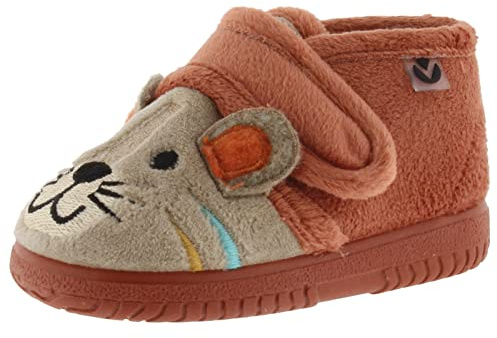 victoria Pantoffeln Unisex Ojalá Fell Tierchen & Klettverschluss & Passende Sohle 105119 für Kinder Teja 19