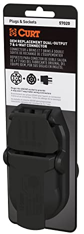 CURT 57020 OEM Replacement Dual-Output Vehicle-Side 7-Pin, 4-Pin Connectors, Factory Tow Package and USCAR Socket Required, Packaged