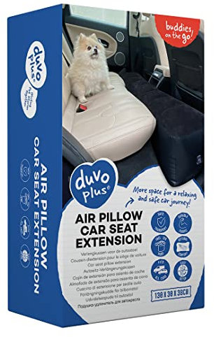 duvoplus, Luftkissen Verlängerung Autositz XL – 130 x 30 x 38 cm, Schwarz, für Bett/Korb/Sofa/Tipi, Schwarz, Hund