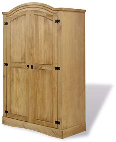 RONGQI Kleiderschrank im Mexiko-Stil Kiefer Massiv 2 Türen, Schlafzimmerschrank, Kleiderschränke, Garderobenschrank, Ordnungssystem Kleiderschrank, Haushaltsschrank,