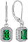 YL Damen Ohrhänger 925 Sterling Silber Mai Geburtsstein Smaragd Quadrat Ohrringe