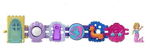 Mattel Polly Pocket Bracciale Treasures - Tema Conchilling - Bracciale + 1 micro bambola e funzionalità interattive!