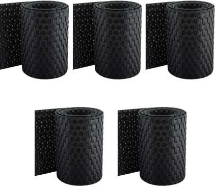 Pinto FERRAMENTA Striscia Frangivento Frangisole Rattan Schermatura Privacy Balcone Ringhiera Cancelli Terrazzi Pannelli Recinzioni Esterno PVC h19cm x 2.0mt Fascette Omaggio (5, Nero)