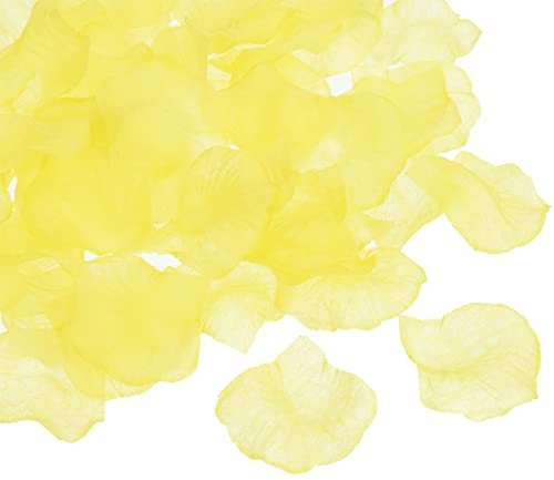 PATIKIL Artificiel Rose Pétales, 2000pcs Faux Fleurs Soie Pétale orner Fournitures pour Romantique Nuit Mariage Fête Événement Orner, Jaune