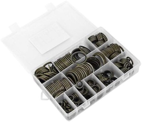 GAESHOW 240 Pcs Bonded Seal Oil Washers Kit, Metal Rubber Sealing Rings, Oil Washers Sealing Rings with Stroge Box (M6/8/10/12/14/16/18/20/22/24/27/30)