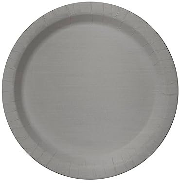 Funidelia | 8 piatti color argento 23 cm Tinte unite ▶ Originali & Divertenti - Decorazioni per feste di compleanno, feste in maschera, Halloween e Carnevale - Grigio/ Argentato