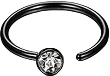 Nasenring Dünn Edelstahl, Fake Septum mit Schwarz Offener Kreis mit Weißem Cz Piercingschmuck Geschenk für Frauen Männer