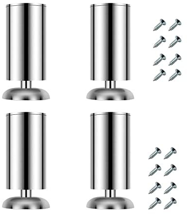 Verstellbare Füße für Möbel, 4 Stück, verstellbare Bettbeine, Stütze, verstellbare Badewannenfüße, runde Möbelbeine für Schrank, Arbeitsplatte, Couchtisch, Silber-8 cm (3,1 Zoll) (Silber 20 cm (7,9 Z