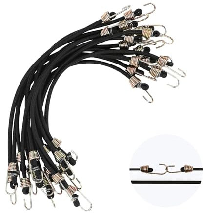 15 StüCk Spanngummi Mit Haken GepäCkspanner Elastisch Expander Mit Haken 25cm Planenspanner Mini Gummi Spanngurte Gummi-Spannseil Kurz Planenspanner Gummispanner FüR Fahrrad Motorrad Auto GepäCk
