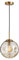 NICRX Lámpara colgante esférica con bola de cristal, lámpara de techo colgante con base dorada y globo de cristal (20cm, Ámbar)
