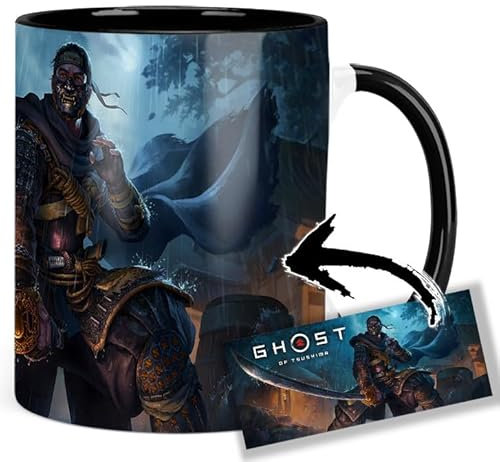 Ghost Of Tsushima Jin Sakai A Tasse Innen & Henkel Schwarz Keramikbecher Mug