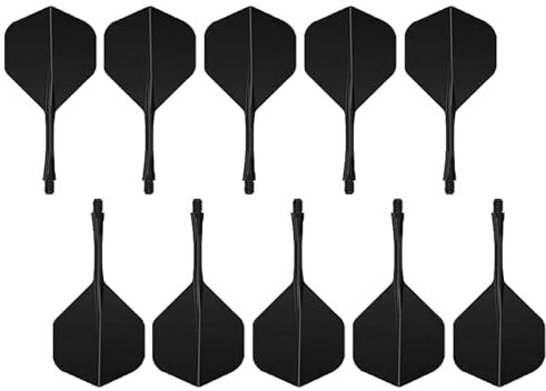Fine jade2 10 Stück Dart Schäfte und Flights aus einem Stück Schwarz Integrierter Dartschaft Für Darts Durable Anti-Fall (Schwarz)