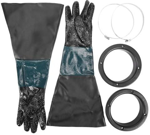 Gaqnzjx Sandstrahl Handschuhe Sandstrahler Teile 60Cm mit O Ringen für Sandstrahl Kabine