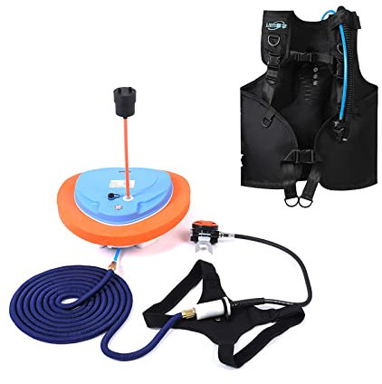 TUXING Ventilador de buceo,Tanque de buceo recargable portátil impermeable de 5 horas,con chaleco de buceo,Buceo sin tanques,Manguera de 45 pies y regulador de respiración de buceo,Hookah pulpo con bo